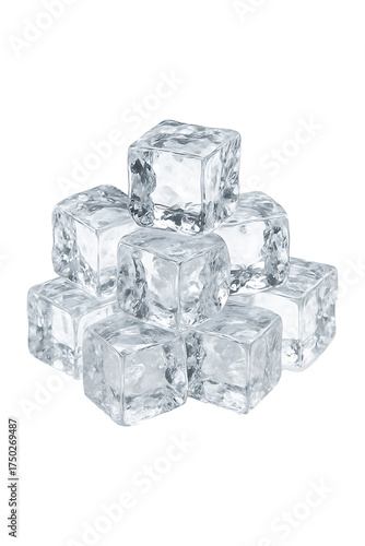 A Pile of Sparkling Ice Cubes Crystal Clear and Icy High quality Realistic image.