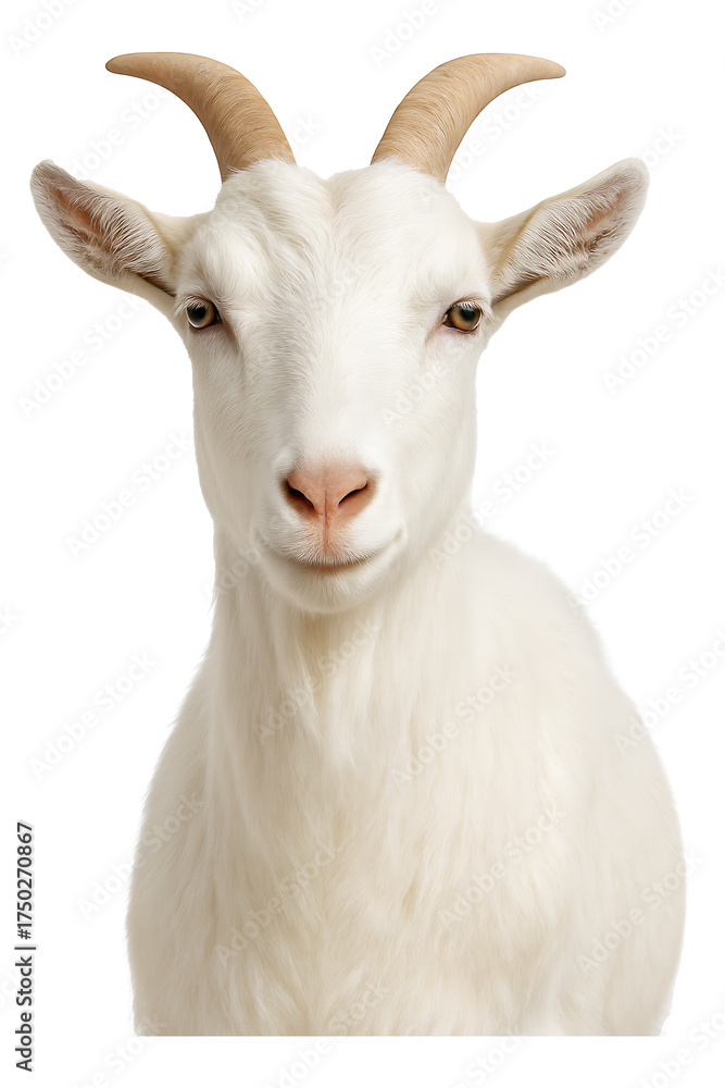 Fototapeta premium A White Goat Portrait High quality Realistic image.