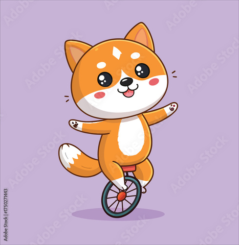 Acrobatic Adorableness: Unicycling with a Grin