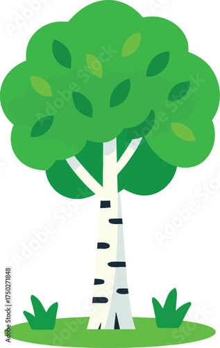 Wallpaper Mural Cartoon Birch Tree Vector Illustration Torontodigital.ca