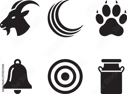 Iconic Illustrations: A Collection of Simple black icon illustrations perfect for a variety of design projects.