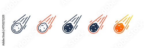 Comet icon set multiple style collection