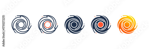 Black Hole icon set multiple style collection