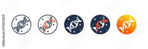 Astrobiology icon set multiple style collection