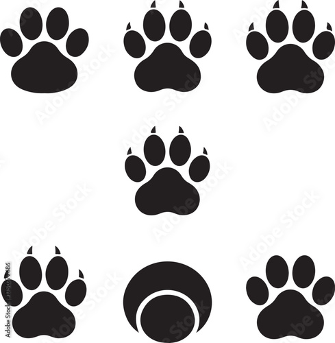 Animal Paw Prints: A collection of stylized animal paw prints. Perfect for adding a touch of nature to your project