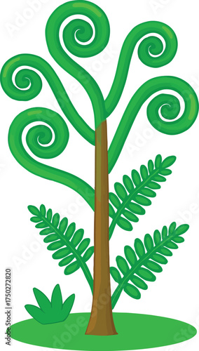Wallpaper Mural Cartoon Fern Tree Vector Illustration Torontodigital.ca