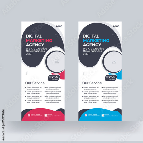 Stylish Roll up Banner Corporate Business Rack Card Design Cover Template