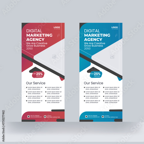 Stylish Roll up Banner Corporate Business Rack Card Design Cover Template