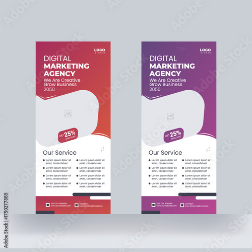 Stylish Roll up Banner Corporate Business Rack Card Design Template