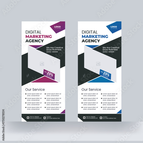 Creative Roll up Banner Design Rack Card design Template