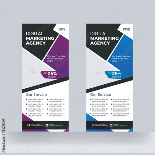 Business Agency Roll up Banner Design Pull up Banner Template