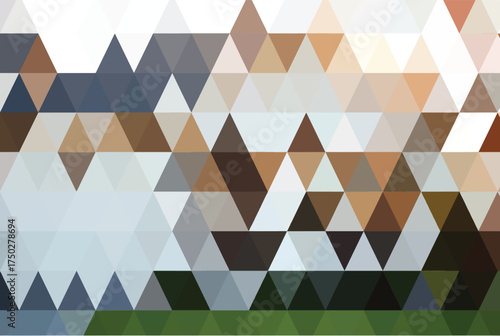 Landscape Abstract Geometric Triangles In Earthy Tones And Blues