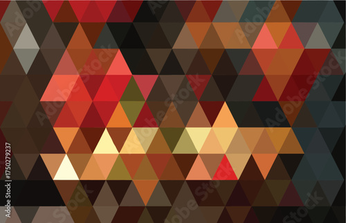 Vibrant Geometric Mosaic in Red, Orange, and Yellow