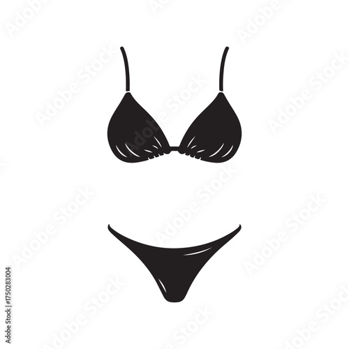 Black Bikini Vector Illustration