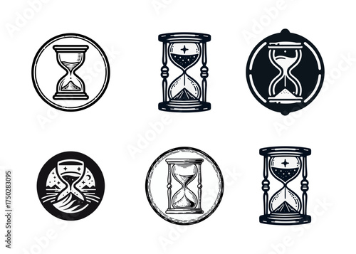 Hourglass Icons Set - Time and Future Concept