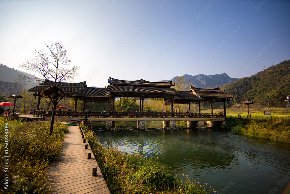 Fototapeta premium Rural scenery, Bamei Scenic Area, Yunnan Province, China