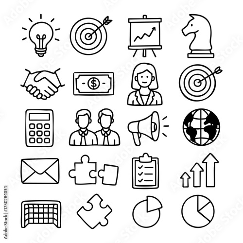 Business and Success Strategy Icon Set