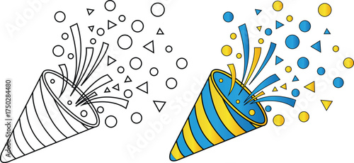 Celebration party popper vector illustration clip art