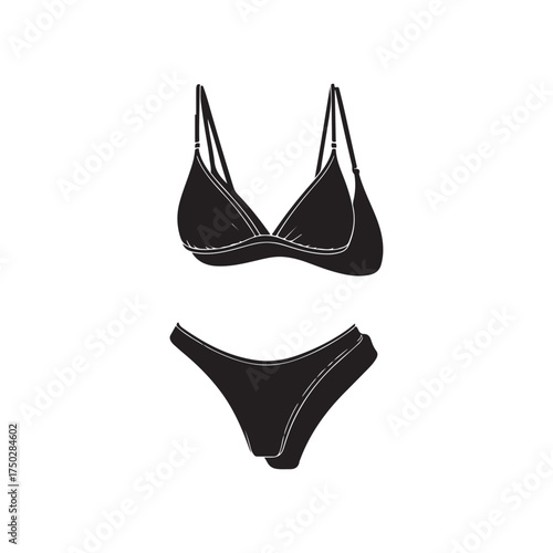 black bikini bra