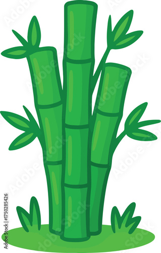 Cartoon Bamboo Tree Vector Illustration