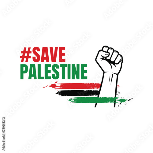 Palestine protest. vector illustration. hand drawn protest banner.