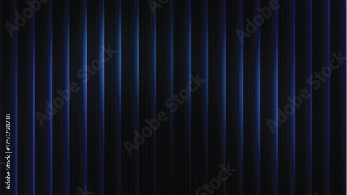 Dark blue metallic texture with vertical stripes, abstract industrial background with glowing light effects, sleek modern carbon fiber style vector