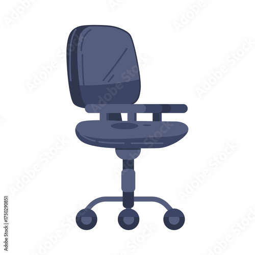 Pixelated Office Chair Isolated on Transparent Background Blue Gray Tones