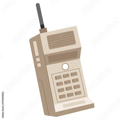 Retro Cellular Phone Isolated on Transparent Background Pixelated Design