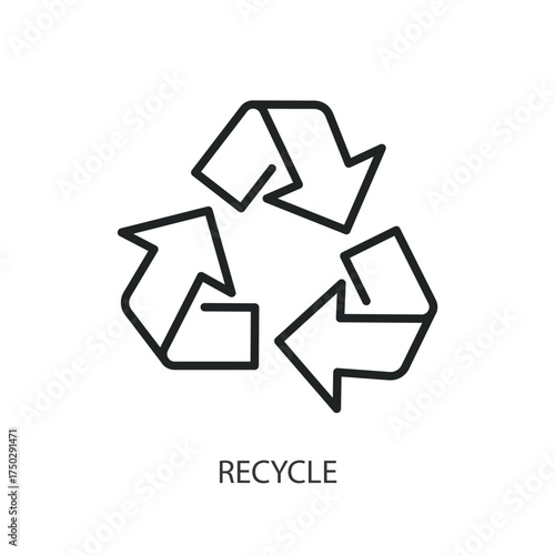 Recylce thin line vector icons.