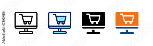 Online Shop All In One Icon Multi Styles Vector Set