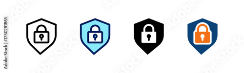 Security Shield All In One Icon Multi Styles Vector Set