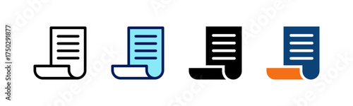 Invoice All In One Icon Multi Styles Vector Set