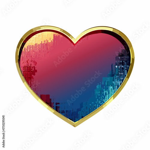  meretricious ardor glittering billboard heart neon pink gold foil pop art sticker poster flashy romantic pop culture merchandising vector for stickers posters apparel packaging