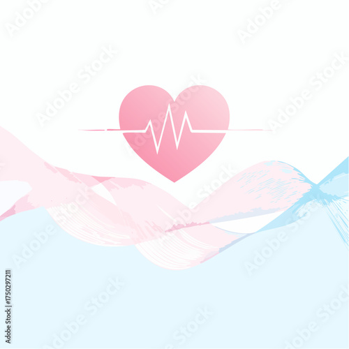 Celebrate heart health with this modern design, perfect for medical campaigns, wellness initiatives, and promoting healthy lifestyles with a touch of elegance