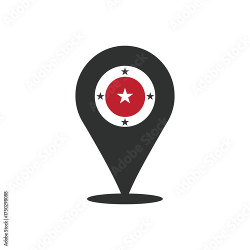Star Rating Location Marker Icon with Red Center