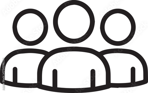 Dynamic team icon representing collaboration and teamwork, originally a scalable vector graphic, perfect for illustrating groups and organizational structure online