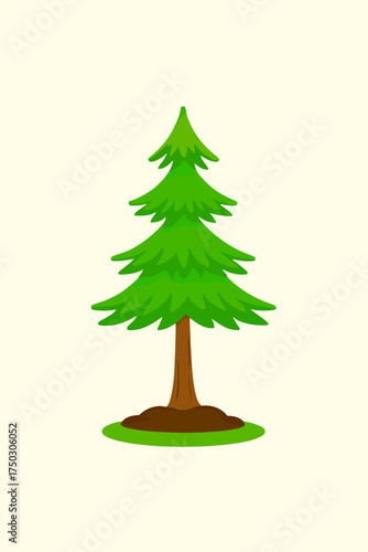 Cartoon Pine Sapling Vector Illustration