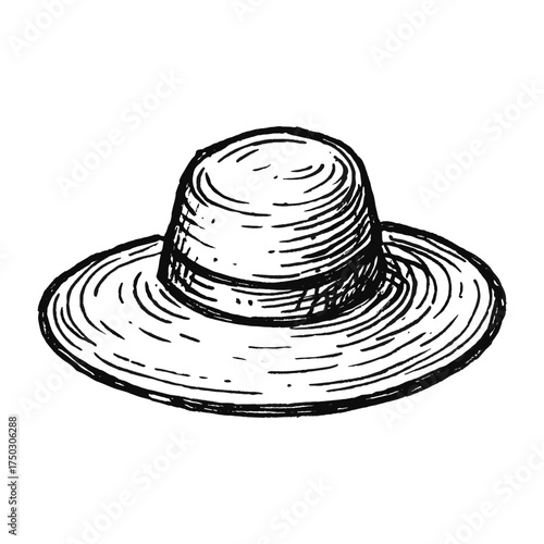 Vintage hat sketch illustration vector