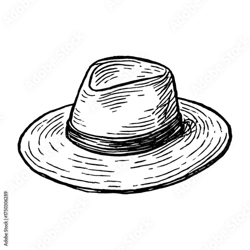 Vintage hat sketch illustration vector