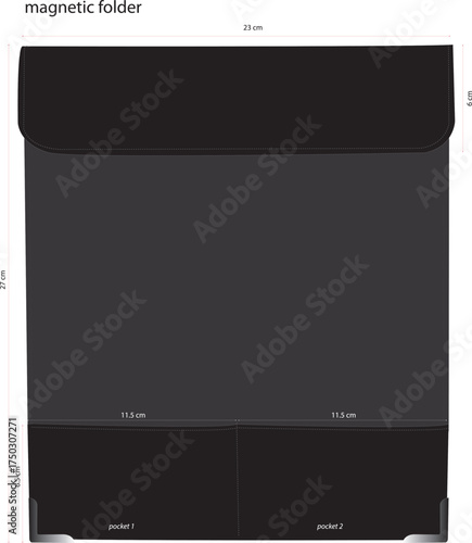 vector illustration of a PU magnetic folder