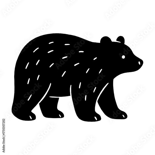 Minimalist bear silhouette illustration vector
