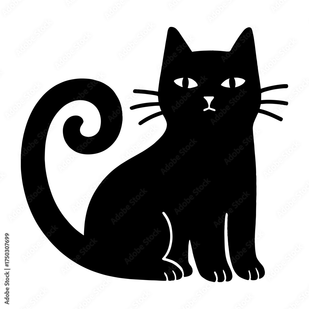 Fototapeta premium Stylized black cat illustration vector
