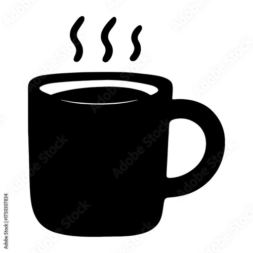 Simple steaming coffee mug illustration vector