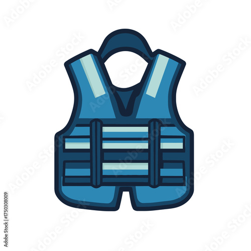 Blue Life Vest with White Background Style Safety Outfit