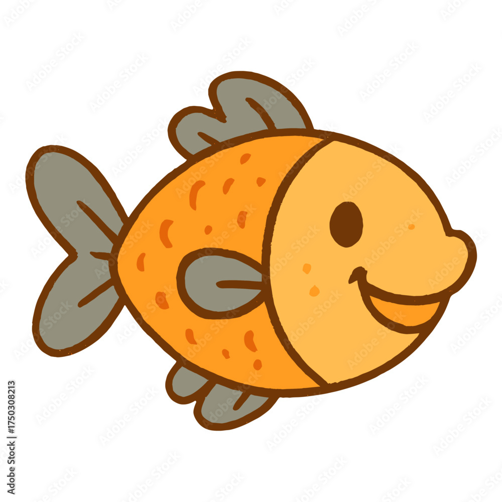 Obraz premium Cute cartoon fish illustration vector
