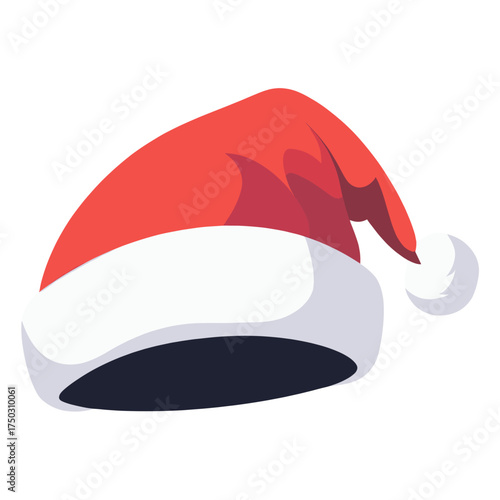 Santa hat white christmas clothing vector