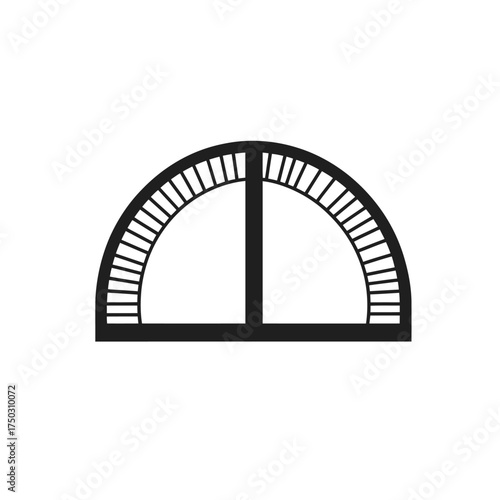 Minimalist Half Circle Segment, Semicircle Shape Structure on Background