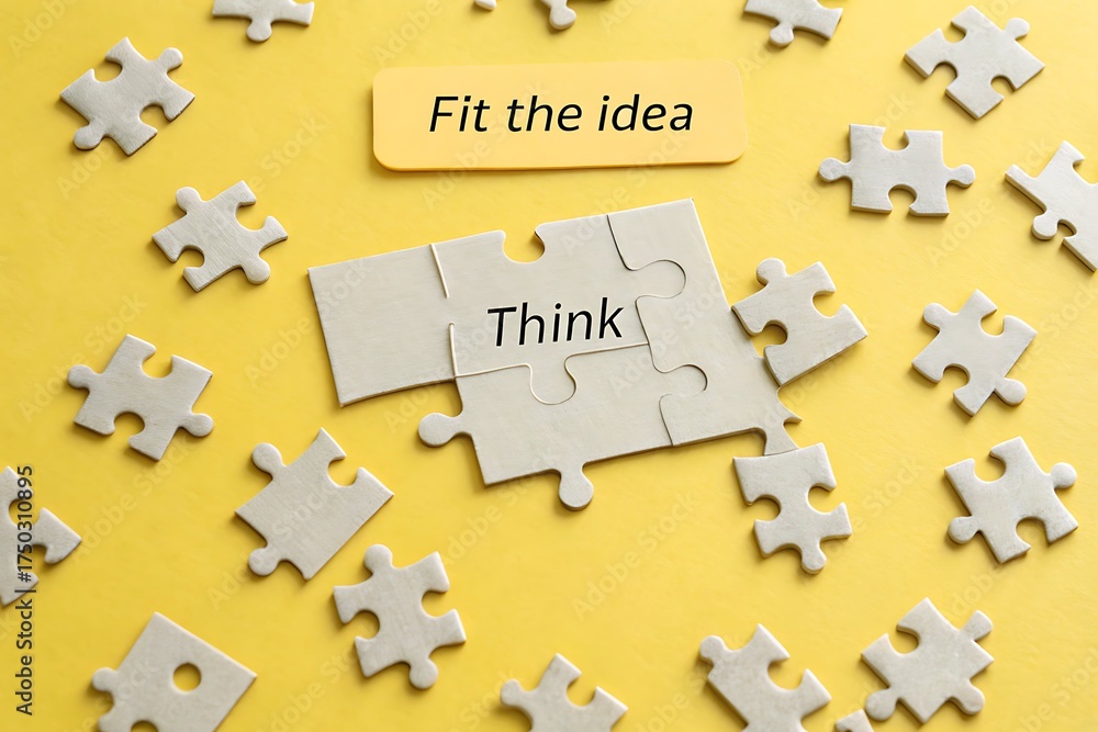 Obraz premium Puzzle pieces assembled together to think about new ideas