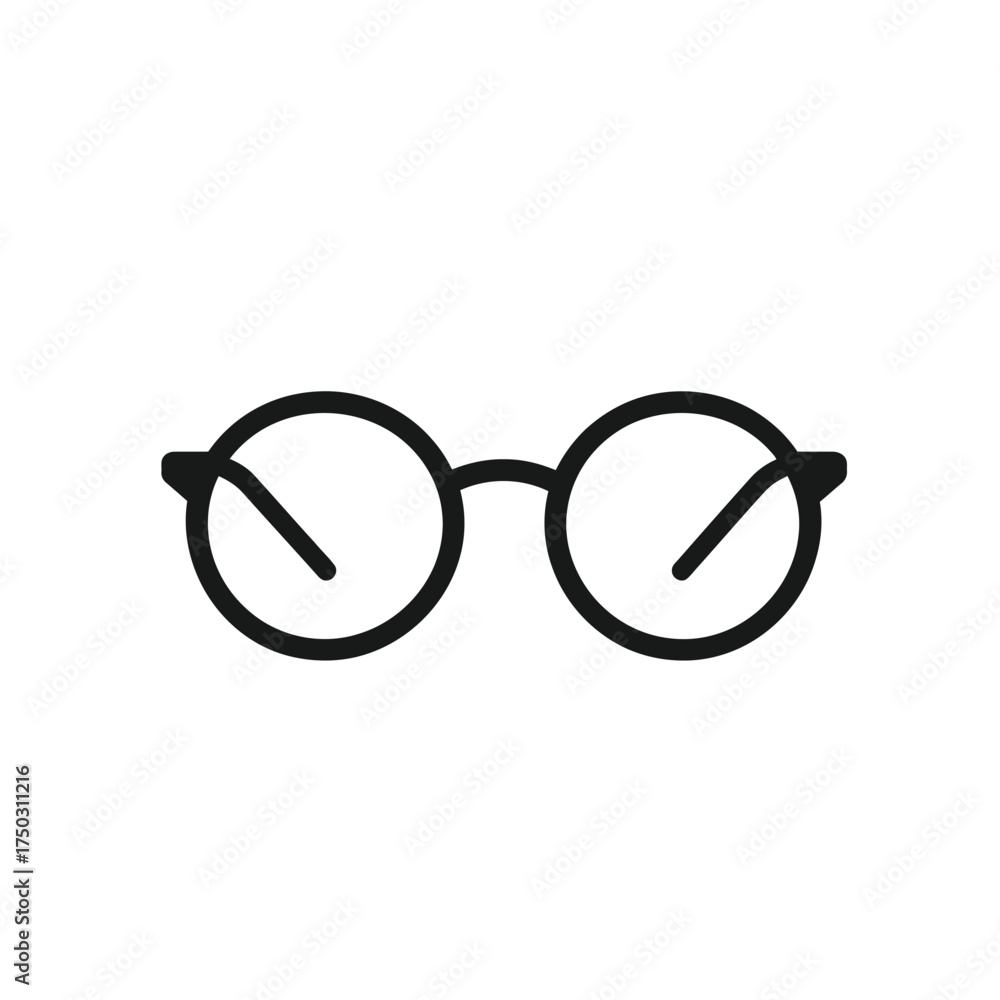 Fototapeta premium Round Eye Glasses Design Element on Background for Vision Correction