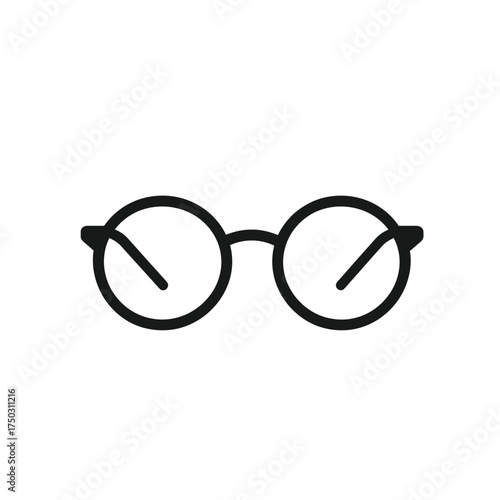 Round Eye Glasses Design Element on Background for Vision Correction